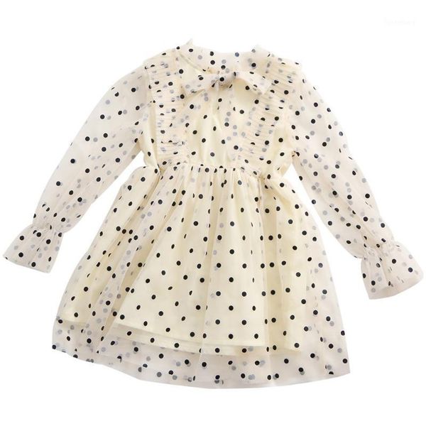 

2020 girls dot gauze dress toddler baby kids patchwork princess party dress outfits clothes summer autumn dresses for girls1, Red;yellow