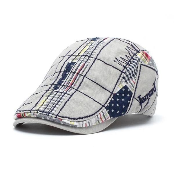 

berets [jamont]women's autumn hat cotton boina feminina retro embroidery for men cap sun visor taking the female flat gorras, Blue;gray