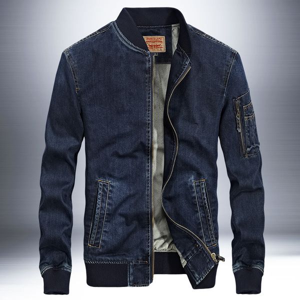 

men's plush denim loose size simple casual jacket 66007a, Black;brown
