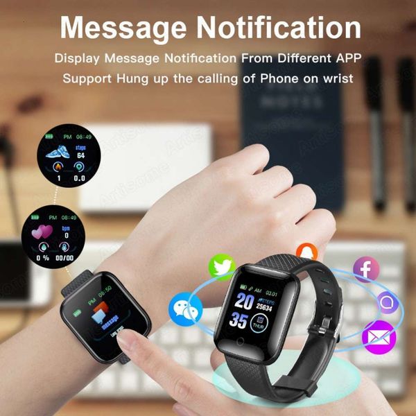 

men's women's sports smart watch, wristband with heart rate monitor, bluetooth, suitable for ios and android, 20