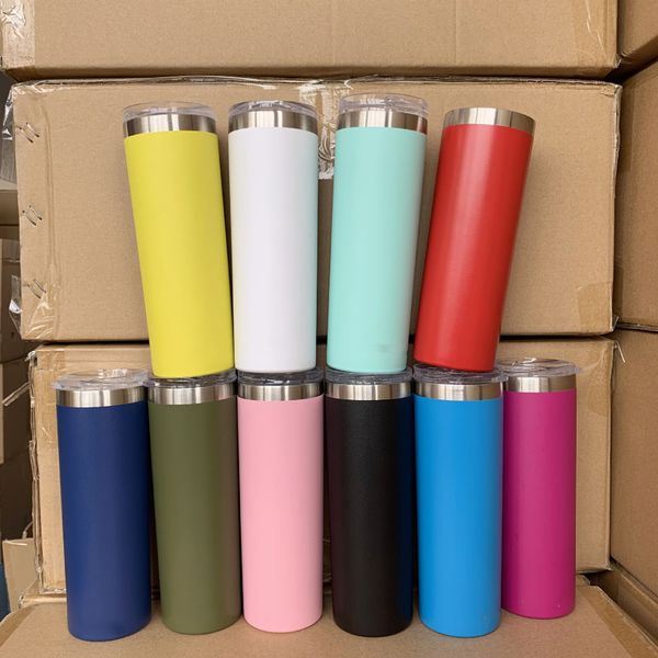 

20oz 30oz skinny tumblers double wall stainless steel vacuum tumbler vacuum insulated straight cups flask beer coffee mugs vt2003