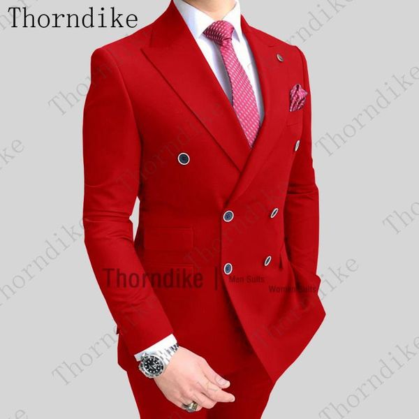 

men's suits & blazers thorndike double breasted red blazer with pants prom party for youth fashion wedding (jacket+trousers), White;black