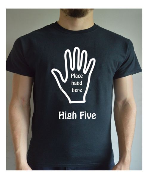 

funny printed high five hi 5 place hand here present joke gift christmas summer tee tee sport sweatshirt hoodie t shirt