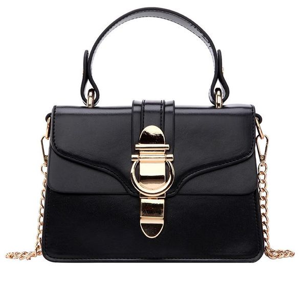 

fashion lock buckle decoration women handbags quality solid color leather women bag casual simple shoulder crossbody bag