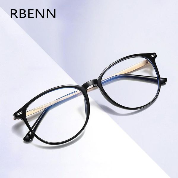 

rbenn brand blue light blocking myopia glasses men women anti blue light prescrioption eyegalsses gaming eyewear1, Black