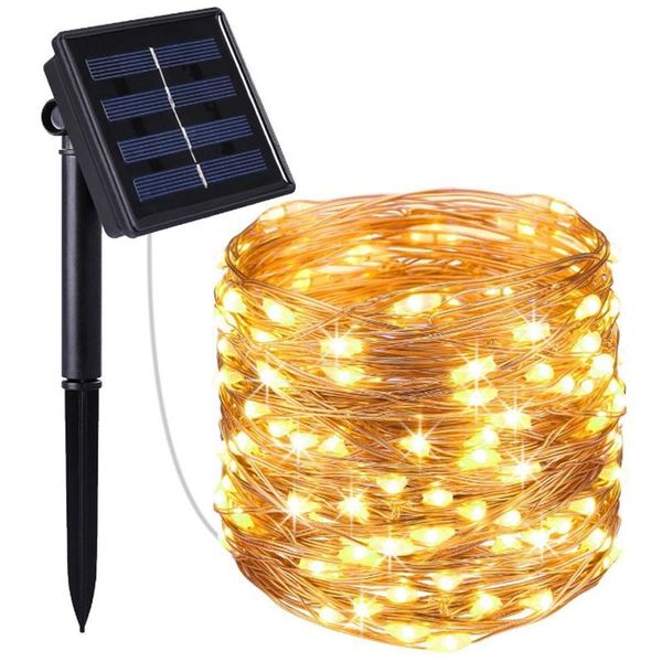 

10m 20m solar powered christmas led fairy light outdoor waterproof string lights rgb decorative garland for xmas wedding decor