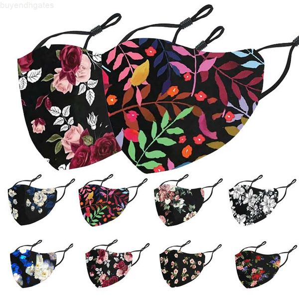 

mask rose flower colorful designer masks beautiful flower printing face mask black red white dust-proof mouth facemask ing