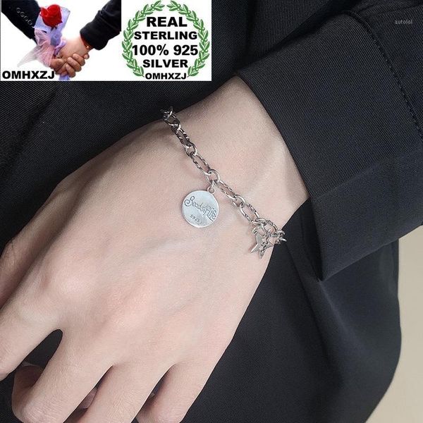 

omhxzj wholesale hb50 european fashion woman girl birthday party gift vintage star tree round 100% 925 sterling silver bracelet1, Golden;silver