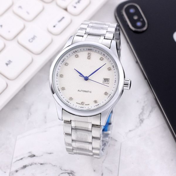 

2022 new three stitches automatic mechanical watch fashion watches men or women sport watch wristwatches steel belt, Slivery;brown