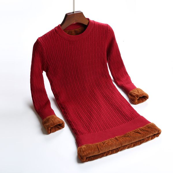 

2021 new thick warm women winter slim rib knitted dress autumn o-neck mid-calf femme long sleeve sweater dresses fahd, White;black