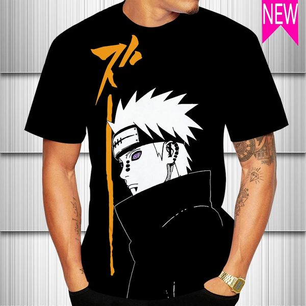 

2020 new anime naruto t-shirts for men summer casual fashion kakashi 3d printed tees o-neck comfortable hip-hop clothing q1219, White;black