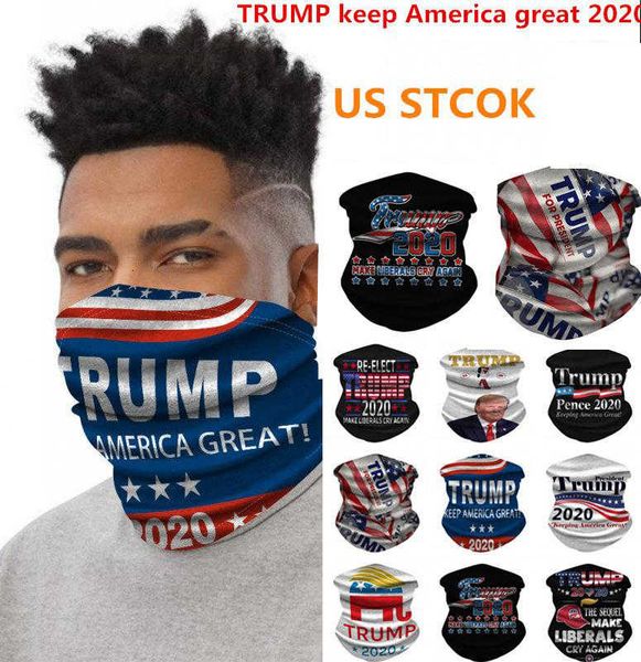 

dhl ship trump ice silk scarf bandanas face mask magic keep america great headbands outdoor sports cycling headwear fy6068, Blue;black