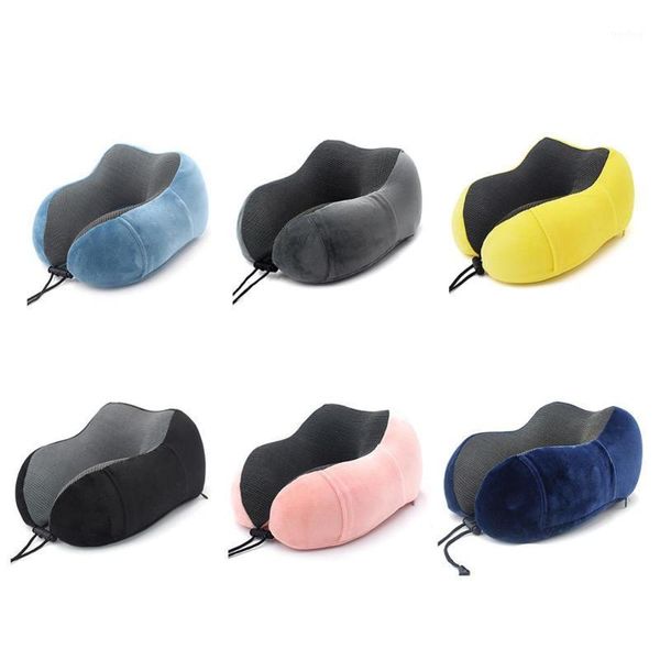 

electric massagers 30x28cm neck pillow u-shape magnetic headrest memory foam filler with eyemask earplug travel office car embrace cervical