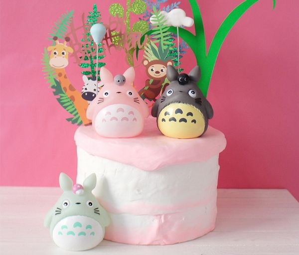 

zkkc2 vinyl decorative decorative cake and accessoriesparty layout cartoon totoro flag-inserting totoro vinyl cake cartoon ornaments flag-in