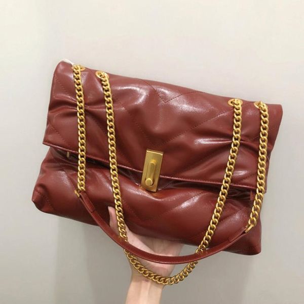 

solid color large chain tote bag 2020 new pu leather women's designer handbag high capacity shoulder messenger bag c1223