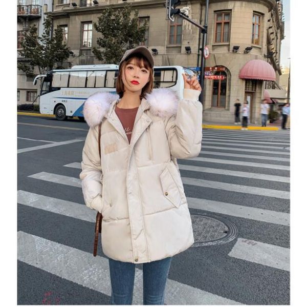

korean autumn winter women's jackets cotton coat padded long slim hooded parkas female outwear warm jacket wool clothing, Black;brown