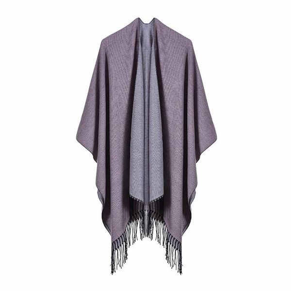 

2019 new fashion design autumn winter warm ponchos and capes for women oversized shawls wraps cashmere pashmina female bufanda sqcrmb, Blue;gray