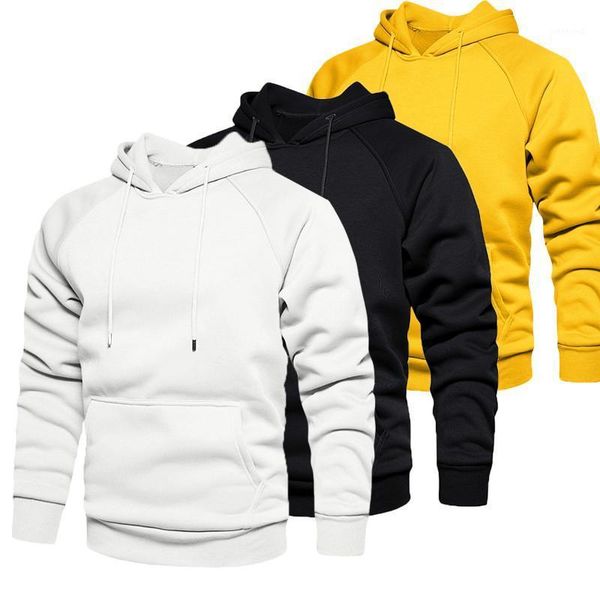 

fashion solid color sweatshirt men's hoodies 2020 autumn loose male hooded sweatshirts men's hip hop streetwear clothes1, Black