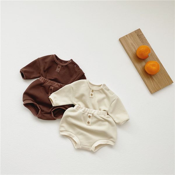 

milancel 2020 baby boys clothes soft blouse and pumpkin shorts 2 pcs boys suit autumn baby clothing set y1105, White