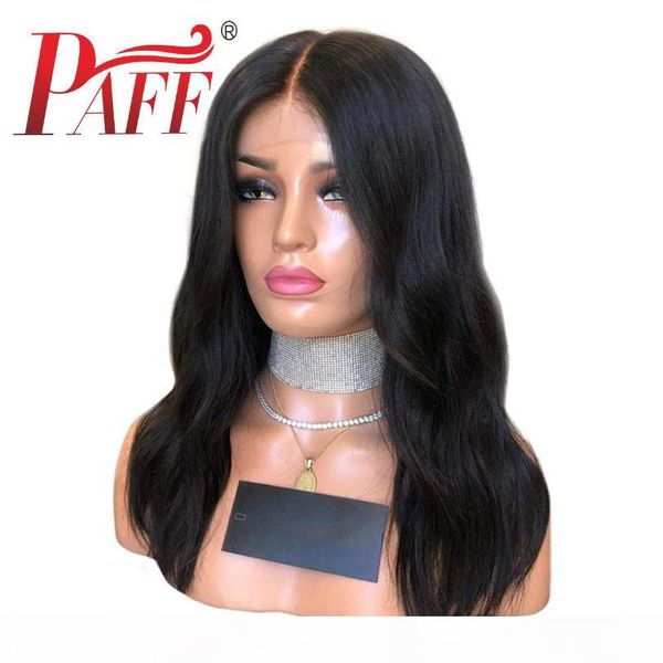 

paff 13x6 натуральная волна кружева фронт парик прозрачный кружева бразильский реми человеческие волосы короткие передние кружева парик с де, Black;brown