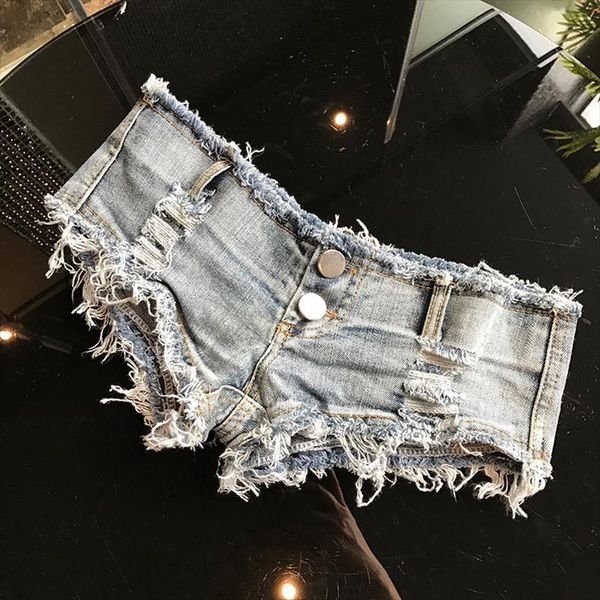 

2020 краткость лето femme стринги с низкой талией джинсы для женщин micro bikini mini short sexy женщины denim шорты night clubwear синего n, White;black