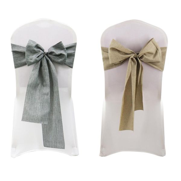 

узел группа председатель декор свадебного льняного банкет лук серых для хаки накройте связи 1pc хлопка поясов стулы weddings пояс главной wm