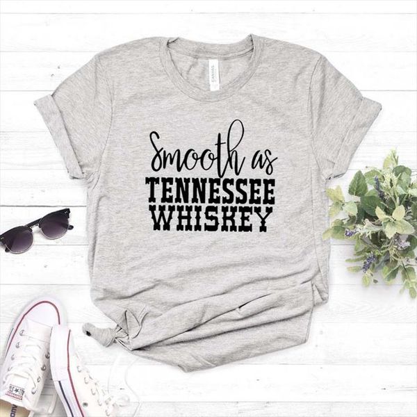 

smooth as tennessee whiskey women tshirt cotton casual funny t shirt gift for lady yong girl tee 6 color drop s, White