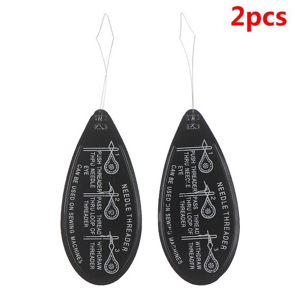

2Pcs/lot Aluminum Needle Threader Letter Hand Machine Stitch Insertion Sewing Tool, Black