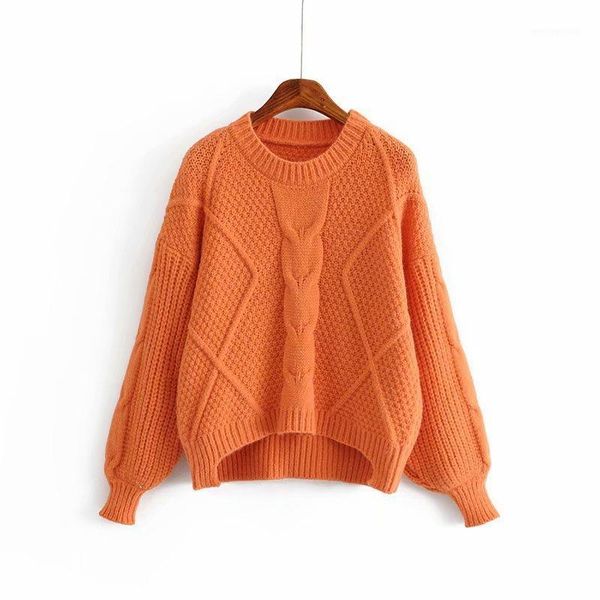 

women's sweaters woah 2021 ah hui 48-1271 european and american fashion style loose twist knitted sweater1, White;black