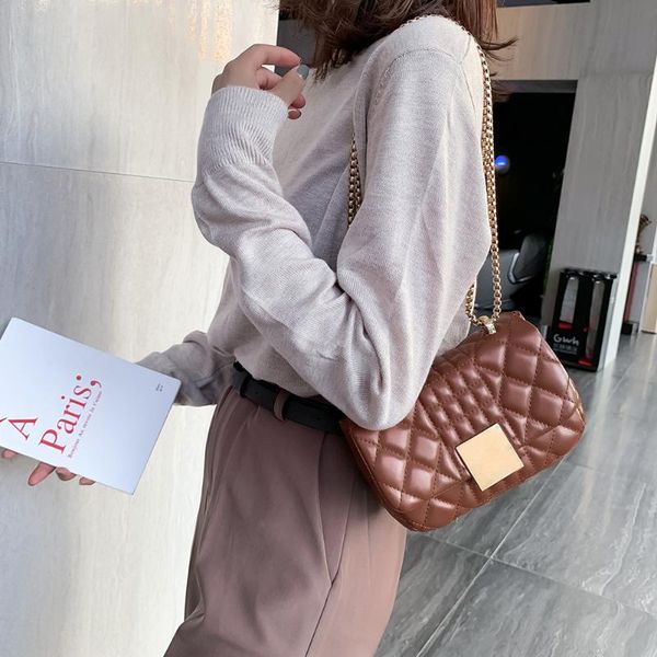 

женщины малого crossbody сумка женщина кожи pu цепь твердой плеча путешествие конструктора цепь плечо crossbody сумка