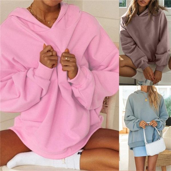 

women oversized sweatshirt long sleeve hoodies for ladies pink blue 2020 spring autumn pullovers sweatshirts female, Black