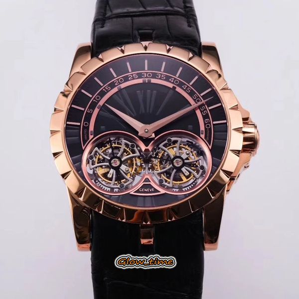 

super jbf version excalibur rddbex0280 true tourbillon rd01 mechanical hand-winding mens watch 18k rose gold case sport sapphire watches, Slivery;brown