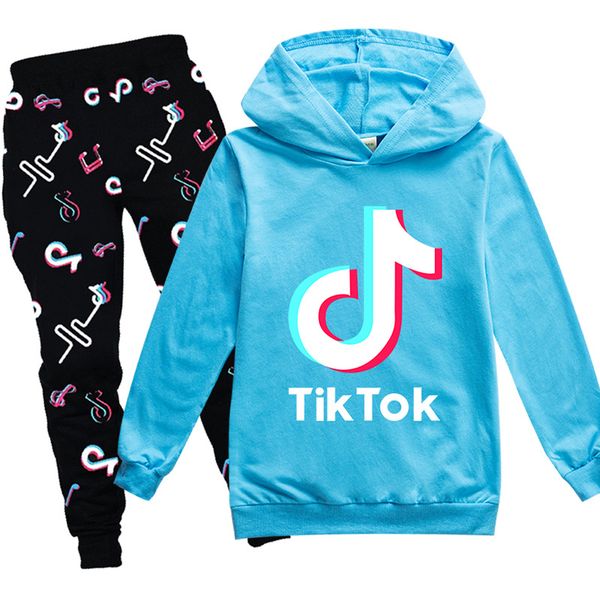 

tik tok мальчики толстовка наборы для подростков девочек толстовки детской весна осени 3d letters печать костюмы street casual hip hop кофты, White