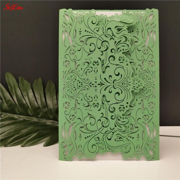 

10/30pcs sample laser cut wedding invitations cards with hollow heart design for bridal shower birthday wedding favors and gifts