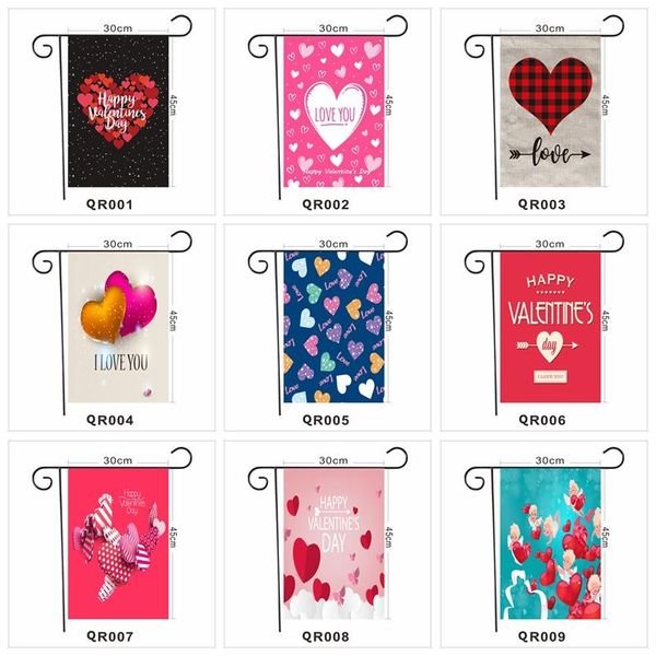 

30*45cm valentines day garden banners polyester garden flag holiday atmosphere decor garden banner flags customization dhl shipping