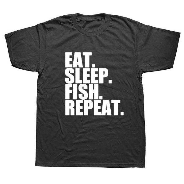 

fashion eat sleep fish repeat fishinger carp fisherman men summer short sleeve cotton hoodie designers t shirts sweatshirt