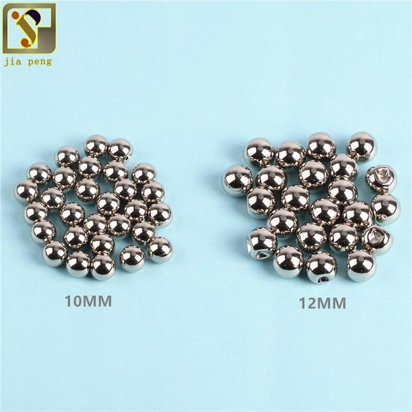 

12mm silver metal plated ccb round side hole plastic seed spacer beads for fashion jewelry making diy 30pcs wmtghq