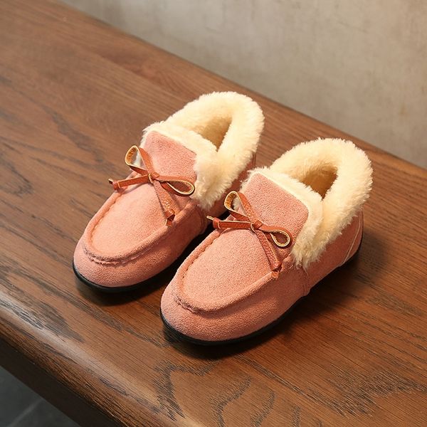 

fashion girls boots warm cotton shoes for toddlers big kids children's snow boots flock with plush cotton-padded boot 201021, Black