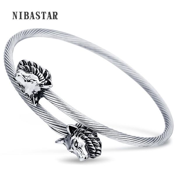 

bangle cool open jewelry wolf for women fashion accessories viking bracelet wristband cuff bangles teen, Black