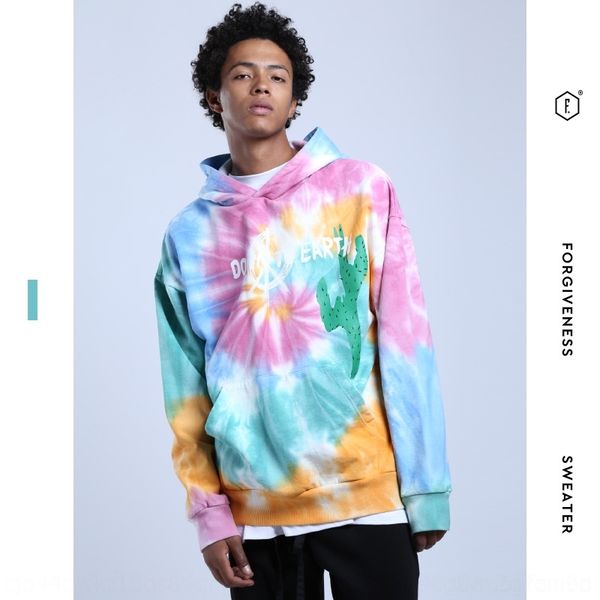 

j1ocg fgss мужская одежда осень зима 2020 с новой шляпой и top sweaterhoodie sweatersweaterloose мужской случайный галстук краситель толстов, Black