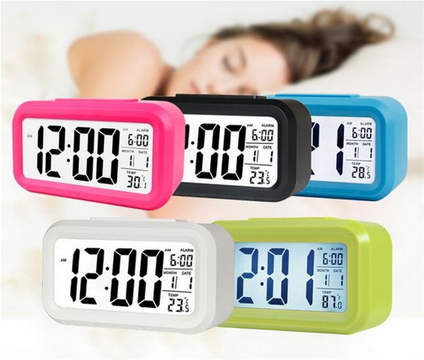 

alarm clock large display with calendar for home office table clock snooze electronic kids clock led deskdigital clocks