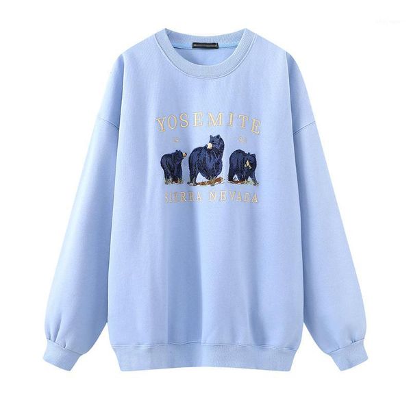 

oversize girls embroidery blue sweatshirts 2020 autumn fashion ladies elegant loose pullovers female cute sweatshirt women chic1, Black