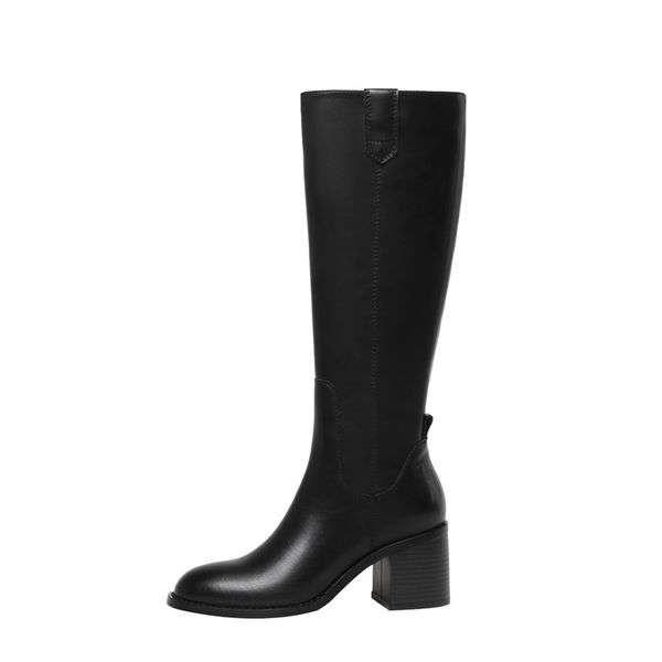 

2021 new female high-quality foot toe black knee high boots warm shoes 34-40 3lh4
