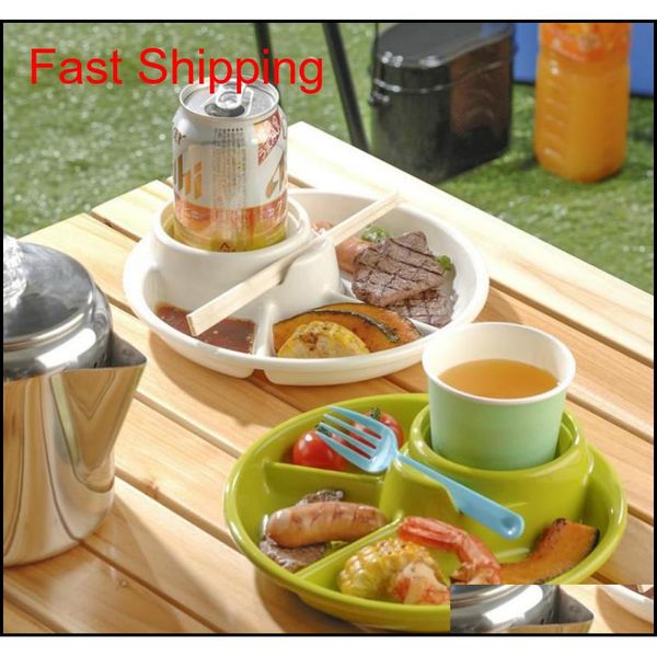 

3 compartments plate beer drink cup holder total 4 sect qylwlr bde_luck