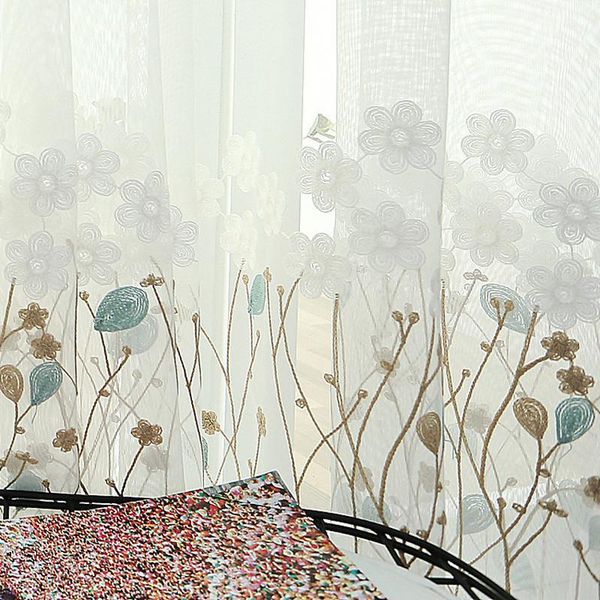 

customization modern curtains for living dining room bedroom idyllic simple embroidery curtains white tulle finished