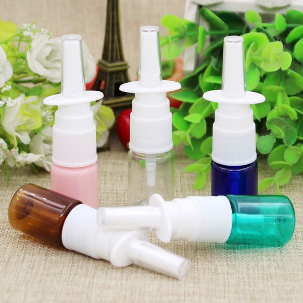 

fine 5ml nasal colorful pet mist empty plastic bottle, cosmetic nose spray bottle