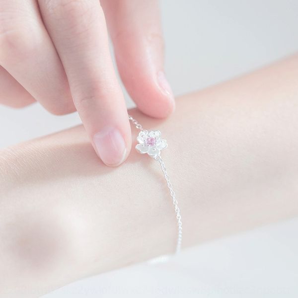 

pink purple cherry blossom chain all kinds of korean bracelet diamond sweet amethyst flower branch diamond bracelet hand decoration tnvyc tn, Golden;silver