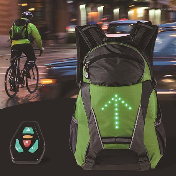 

outdoor bags led turn signal backpack with dirtction indicator rechargeable for night cycling walking running waterproof safety portable1