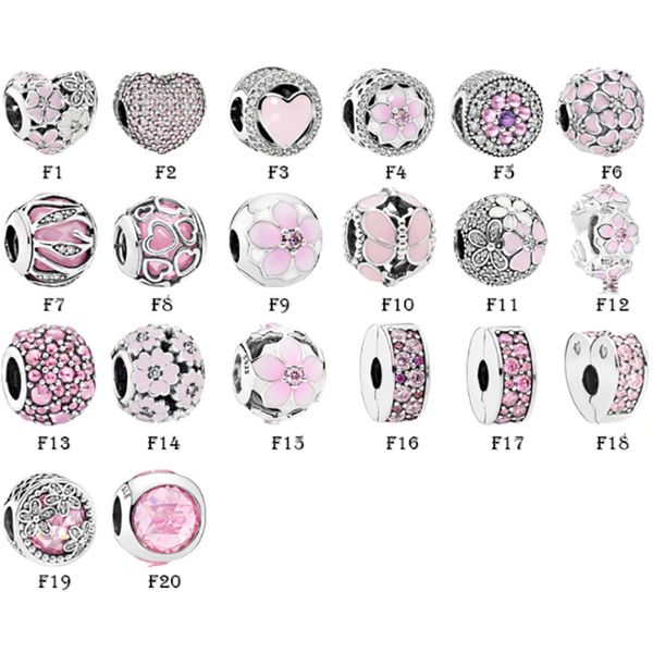 

new 925 sterling silver fit pandora charms bracelets pink love heart flower daisy butterfly rose charms for european women wedding original, Golden;silver