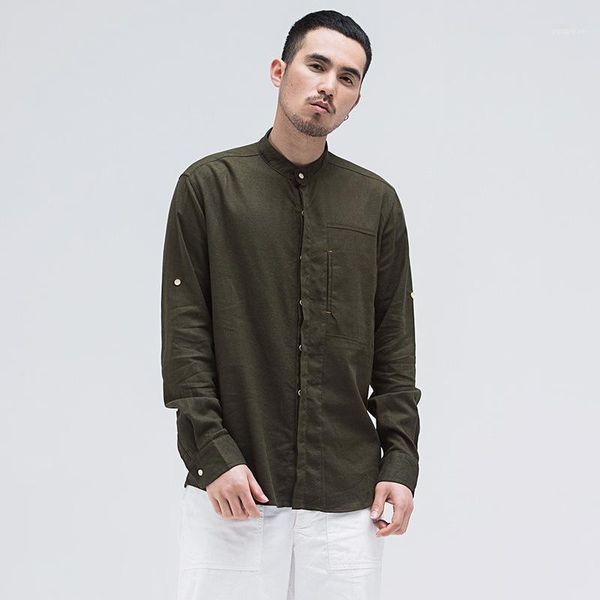 

causal linen shirt men long sleeve shirts chinese style comfortable breathable natural linen 2020 new trend1, White;black